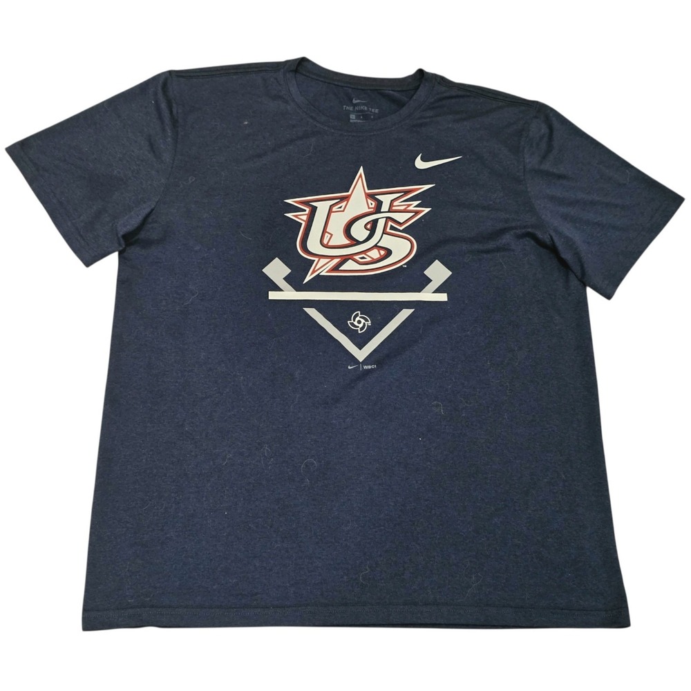 Nike Team USA Baseball WBC World Baseball Classic T-Shirt Men's Large Navy